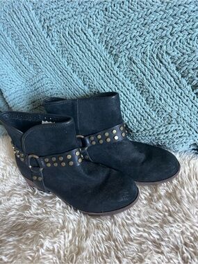 UGG Black Suede Studded Ankle Booties